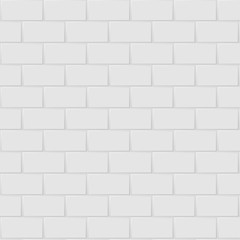 Naklejka premium Biała i szara ceramiczna mozaika ścienna o wysokiej rozdzielczości. Cegła bez szwu i tekstury wnętrza czyste tło.
