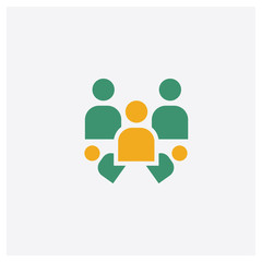 Obraz premium Group concept 2 colored icon. Isolated orange and green Group vector symbol design. Can be used for web and mobile UI/UX