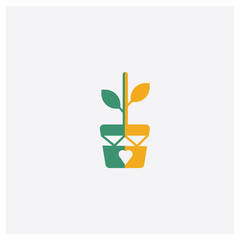 Plant Heart concept 2 colored icon. Isolated orange and green Plant Heart vector symbol design. Can be used for web and mobile UI/UX