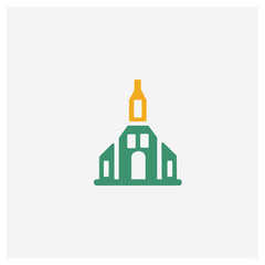 Odense concept 2 colored icon. Isolated orange and green Odense vector symbol design. Can be used for web and mobile UI/UX