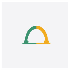 Gateway concept 2 colored icon. Isolated orange and green Gateway vector symbol design. Can be used for web and mobile UI/UX