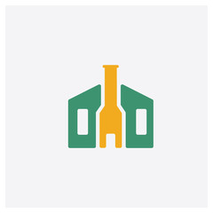 Moot Hall concept 2 colored icon. Isolated orange and green Moot Hall vector symbol design. Can be used for web and mobile UI/UX