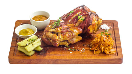 Pork shank in Bavarian style, food menu 