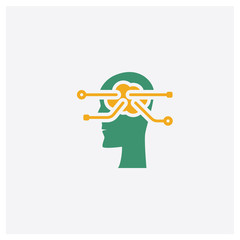 Brainstorm concept 2 colored icon. Isolated orange and green Brainstorm vector symbol design. Can be used for web and mobile UI/UX