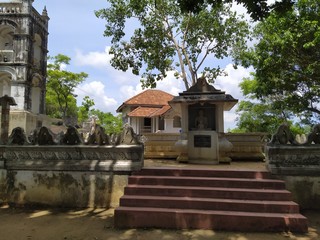beautiful sceneries of a rock temple in sri lanka