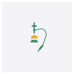 Hookah concept 2 colored icon. Isolated orange and green Hookah vector symbol design. Can be used for web and mobile UI/UX