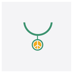 Peace concept 2 colored icon. Isolated orange and green Peace vector symbol design. Can be used for web and mobile UI/UX