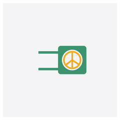 Peace concept 2 colored icon. Isolated orange and green Peace vector symbol design. Can be used for web and mobile UI/UX