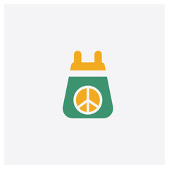 Backpack concept 2 colored icon. Isolated orange and green Backpack vector symbol design. Can be used for web and mobile UI/UX