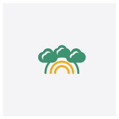 Rainbow concept 2 colored icon. Isolated orange and green Rainbow vector symbol design. Can be used for web and mobile UI/UX