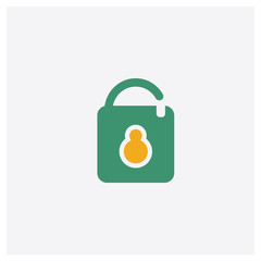 Unblocked concept 2 colored icon. Isolated orange and green Unblocked vector symbol design. Can be used for web and mobile UI/UX