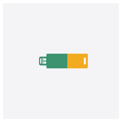 USB concept 2 colored icon. Isolated orange and green USB vector symbol design. Can be used for web and mobile UI/UX