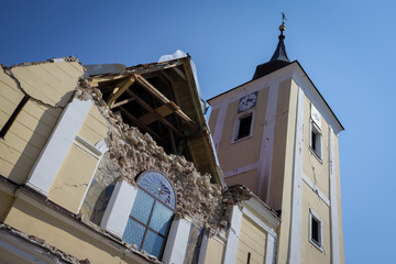 Fototapeta na wymiar Church destroyed after strong earthquake