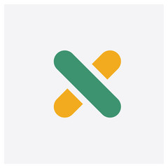 Multiply concept 2 colored icon. Isolated orange and green Multiply vector symbol design. Can be used for web and mobile UI/UX