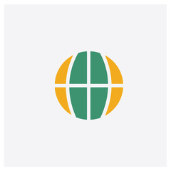 World concept 2 colored icon. Isolated orange and green World vector symbol design. Can be used for web and mobile UI/UX