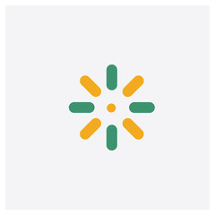 Birghtness concept 2 colored icon. Isolated orange and green Birghtness vector symbol design. Can be used for web and mobile UI/UX