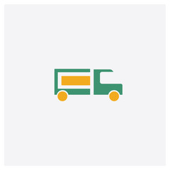 Van concept 2 colored icon. Isolated orange and green Van vector symbol design. Can be used for web and mobile UI/UX