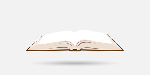 Covered opened book isolated. Vector illustration