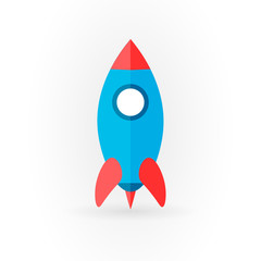 Rocket flat logo vector