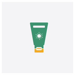 Sun protection concept 2 colored icon. Isolated orange and green Sun protection vector symbol design. Can be used for web and mobile UI/UX