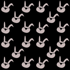 seamless pattern with cute rabbits with carrots