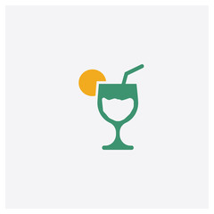 Cocktail concept 2 colored icon. Isolated orange and green Cocktail vector symbol design. Can be used for web and mobile UI/UX