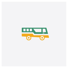 Public bus concept 2 colored icon. Isolated orange and green Public bus vector symbol design. Can be used for web and mobile UI/UX