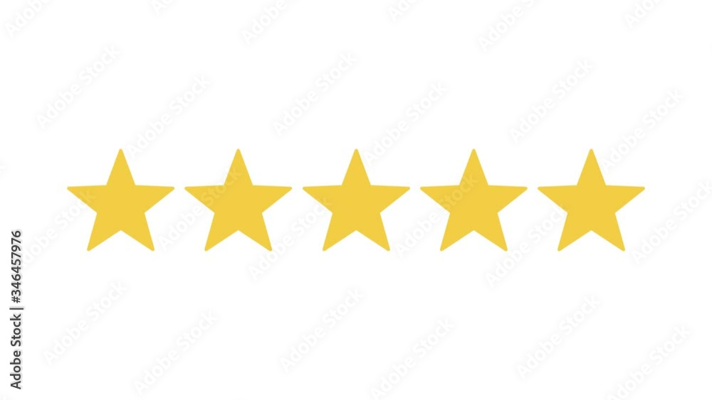 Wall mural rating five stars. motion graphics. transparent background.