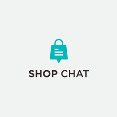 shop chat logo / bag vector