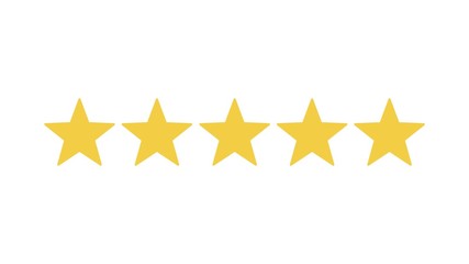 Rating Five Stars. Motion Graphics. Transparent Background.