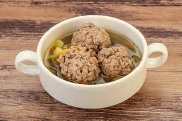 Soup with vegetables and meat balls