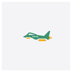 Jet concept 2 colored icon. Isolated orange and green Jet vector symbol design. Can be used for web and mobile UI/UX