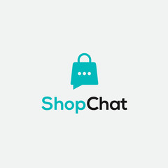 shop chat logo / bag vector