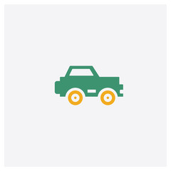 Car concept 2 colored icon. Isolated orange and green Car vector symbol design. Can be used for web and mobile UI/UX