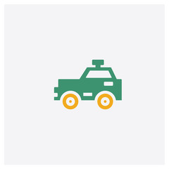 Taxi concept 2 colored icon. Isolated orange and green Taxi vector symbol design. Can be used for web and mobile UI/UX