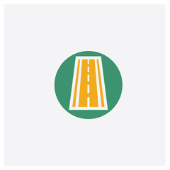 Highway concept 2 colored icon. Isolated orange and green Highway vector symbol design. Can be used for web and mobile UI/UX