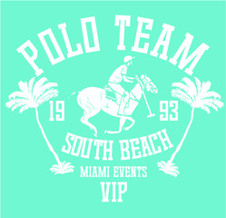 College polo sports print and embroidery graphic design vector art