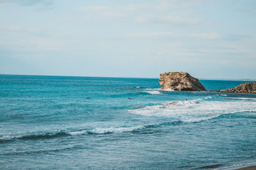The sea of Agropoli in the bay of Trentova, Cilento, Campania, Italy.