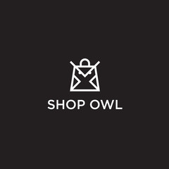 owl shop logo / shop bag vector