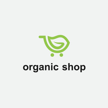 Organic shopping logo / leaf logo