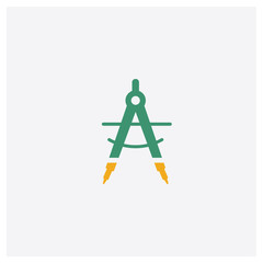 Compass concept 2 colored icon. Isolated orange and green Compass vector symbol design. Can be used for web and mobile UI/UX