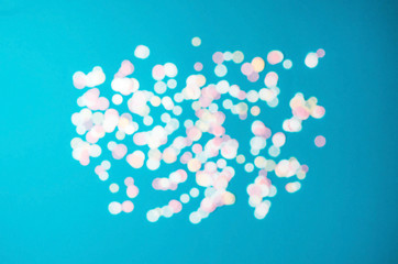 Blurred abstract festive background in blue.