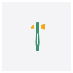 Hammer concept 2 colored icon. Isolated orange and green Hammer vector symbol design. Can be used for web and mobile UI/UX