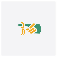 Reminder concept 2 colored icon. Isolated orange and green Reminder vector symbol design. Can be used for web and mobile UI/UX