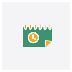 Event concept 2 colored icon. Isolated orange and green Event vector symbol design. Can be used for web and mobile UI/UX