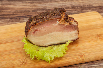 Homemade Smoked pork peat with spices