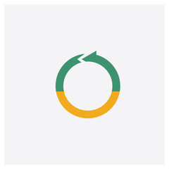 Quick concept 2 colored icon. Isolated orange and green Quick vector symbol design. Can be used for web and mobile UI/UX