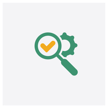 Validate concept 2 colored icon. Isolated orange and green Validate vector symbol design. Can be used for web and mobile UI/UX