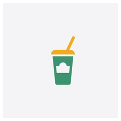 Coffee break concept 2 colored icon. Isolated orange and green Coffee break vector symbol design. Can be used for web and mobile UI/UX