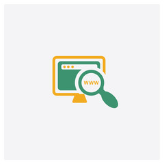 Site concept 2 colored icon. Isolated orange and green Site vector symbol design. Can be used for web and mobile UI/UX